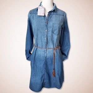 NWT THE STORY Long Sleeved Denim Midi Dress
